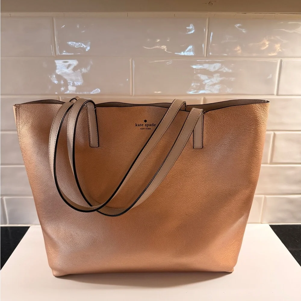 Kate Spade Rose Gold Reversible Tote - Picture 1 of 16
